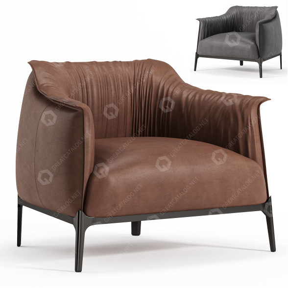 Крісло Poltrona Frau Archibald Large by Jean-Marie Massaud 3D модель