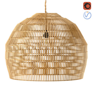 Lámpara colgante  Couleur Locale Namar Roped Rattan Spherical Modelo 3D