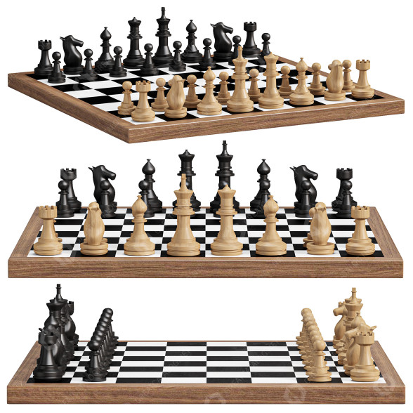 Настільна гра Wooden Chess 3D модель