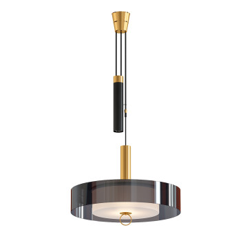 Lámpara colgante Stilnovo Pulley Smokey Acrylic Shade