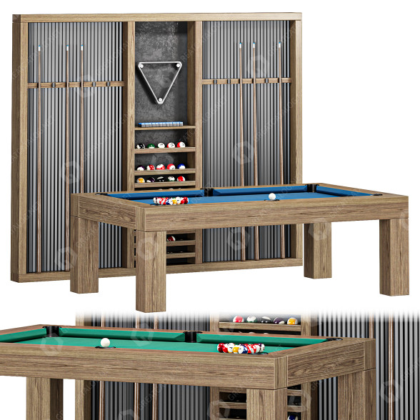 Більярдний стіл та аксесуари Parsons Pool Dry Oak 3D модель