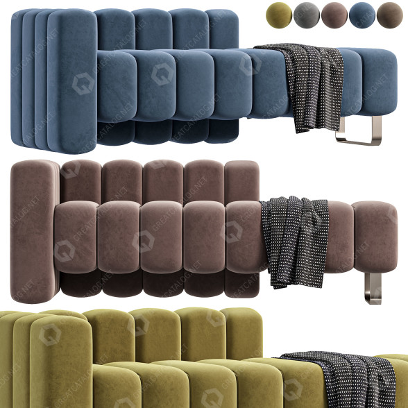 Banquette Ariadni Upholstered by Everly Quinn modèle 3D