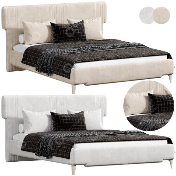 Bett Artemest Gattopardo Beige Double 3D-Modell