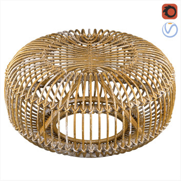 Puf  Mid Century Italy 1950s Modelo 3D