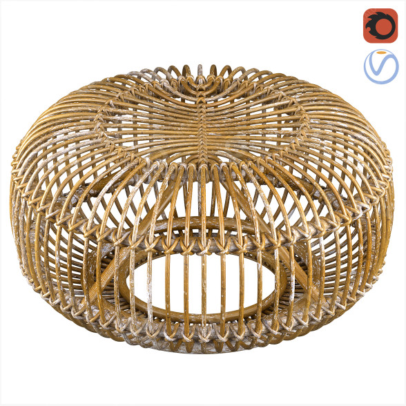 Pouf Mid Century Italy 1950s 3D model