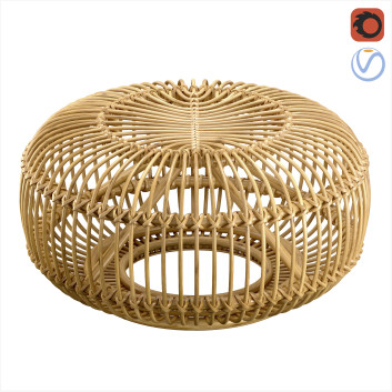 Puf  Mid Century Italy 1950s Modelo 3D