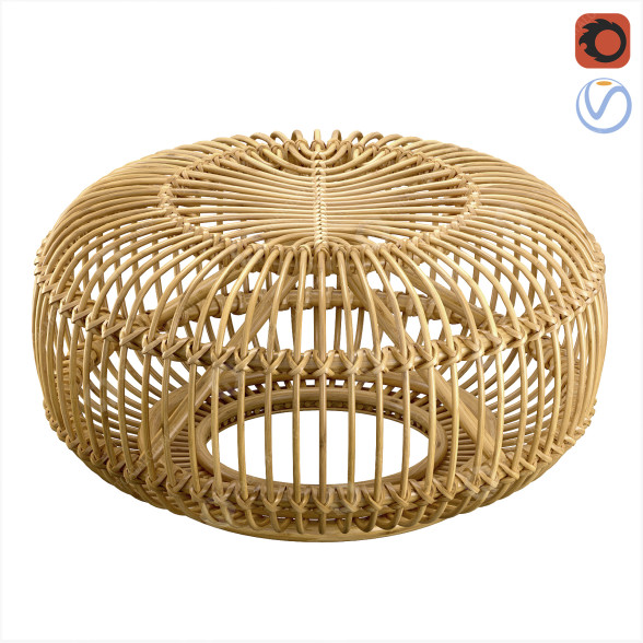 Puf Mid Century Italy 1950s Modelo 3D