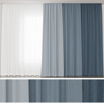 Cortinas  Velor Fabric Set with Embossing Modelo 3D