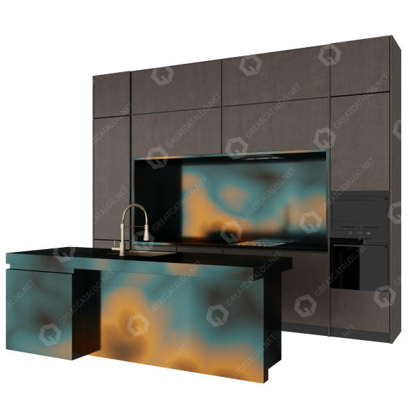 Cocina Modern with Island Modelo 3D