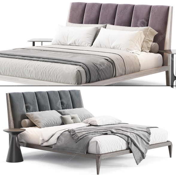Bed and Bedside Tables Diotti Michiko 3D model