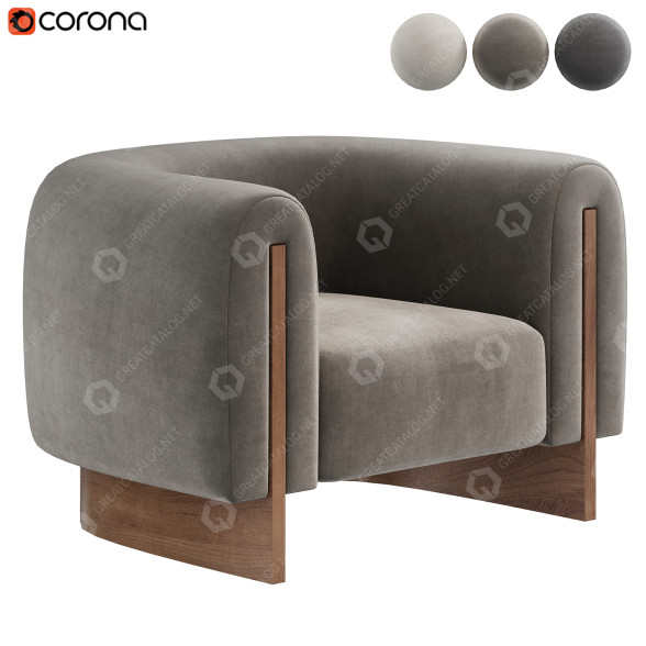 Fauteuil Stephane Parmentier Minuit modèle 3D