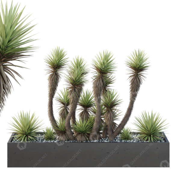 Árbol y arbustos HQ Caja de Jardín Exterior Volumen 23 Modelo 3D