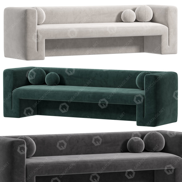 Canapé CB2 Matra Velvet modèle 3D