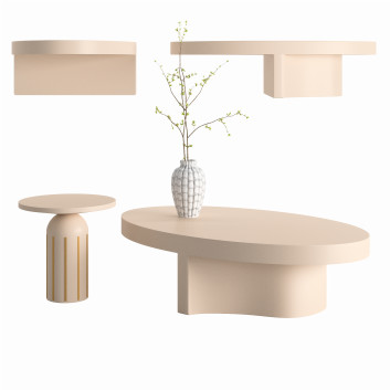 Stoliki kawowe  Modern Set 03 Model 3D