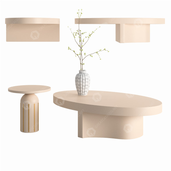 Stoliki kawowe Modern Set 03 model 3D