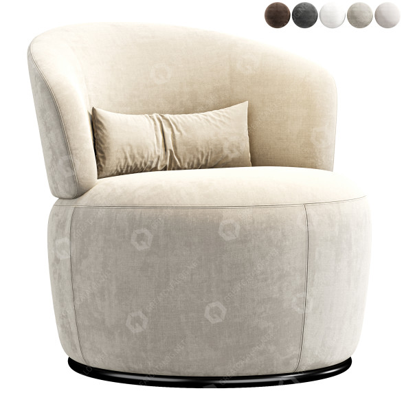 Fauteuil Castlery Amber Boucle Swivel modèle 3D