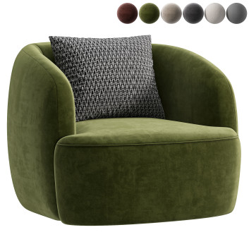 Fauteuil  CB2 Gwyneth Swivel Modèle 3D