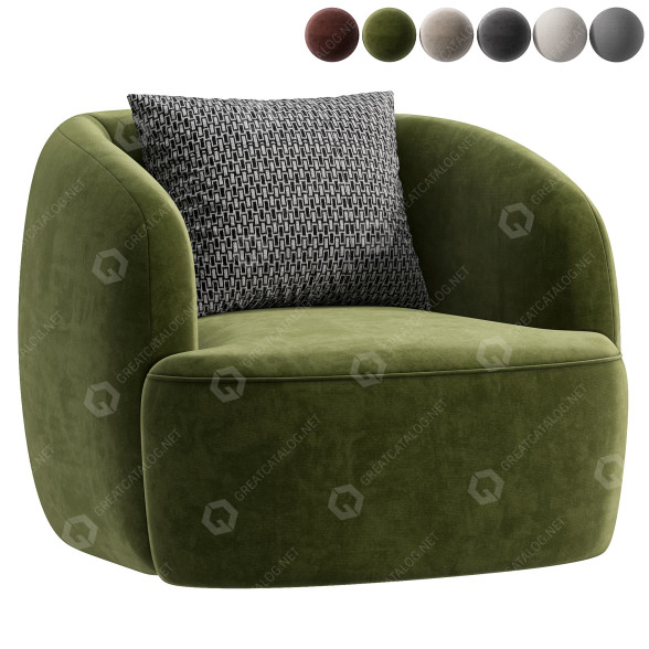 Sessel CB2 Gwyneth Swivel 3D-Modell