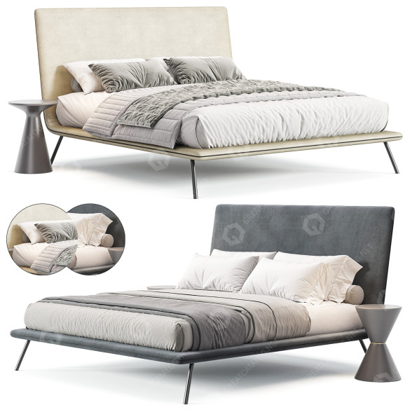 Bed and Bedside Tables Diotti Twist 3D model