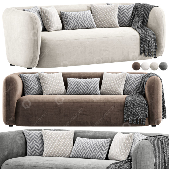 Sofá High Fashion Home Nara Gibson Wheat Modelo 3D