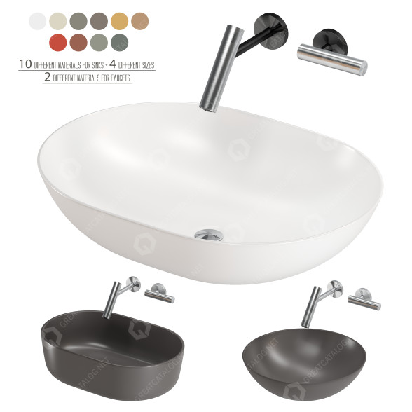 Washbasins Falper Countertop Set 3D model