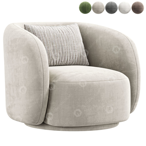 Armchair Poly & Bark Poole 3D model