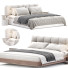 Camas y Mesitas de Noche Beige Upholstered Panel Modern - mukhammadnur