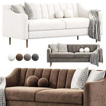 Sofa  West Elm Olive Wood Legs 3D-Modell