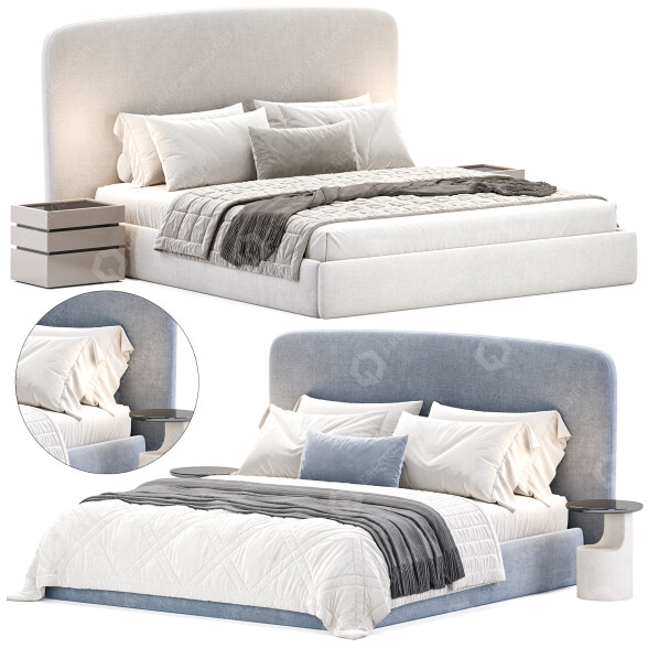 Bed and Bedside Tables La Redoute Conto 3D model