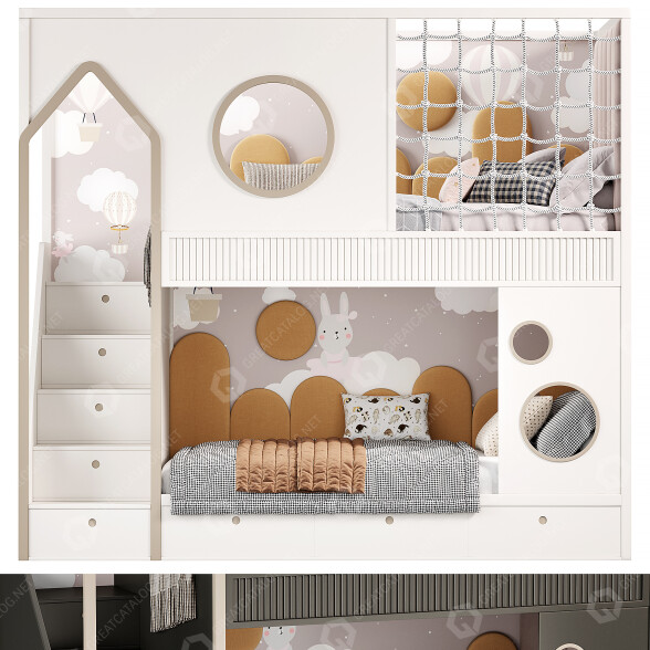 Bett Muttimo Kids Room 3D-Modell