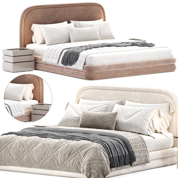 Bed and Bedside Tables Mendosa 3D model