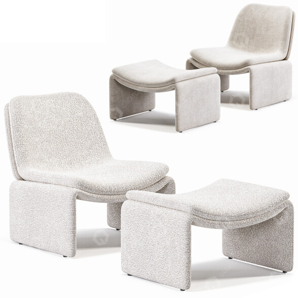 Крісло та пуф West Elm Mara Hoffman 3D модель