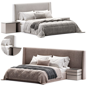 Camas y Mesitas de Noche  Avalon Velutto 17 Modelo 3D