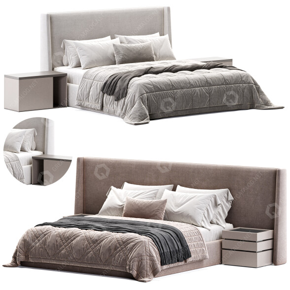 Camas y Mesitas de Noche Avalon Velutto 17 Modelo 3D