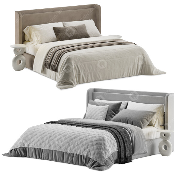 Cama y mesitas de noche Stylish Club Porto Modelo 3D