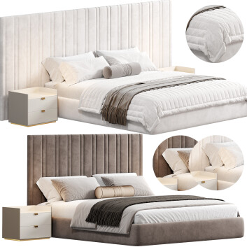 Amore Isabella Wide Headboard Panel Stripe 3D модель
