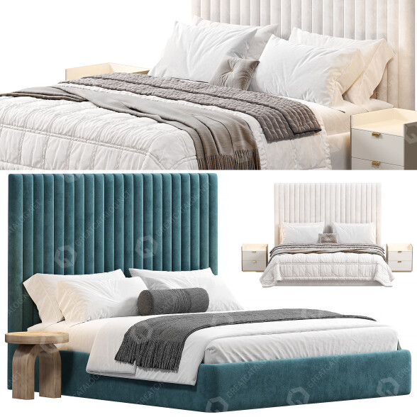 Кровать и тумбочки Louvers by DG Collection 3D модель