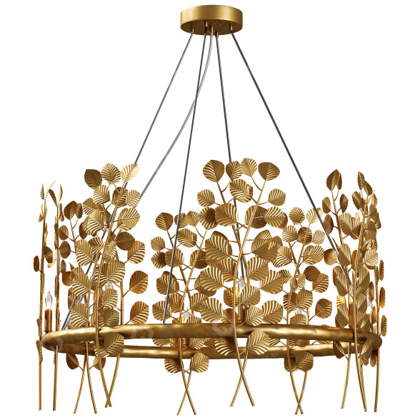 Kronleuchter Currey and Company Golden Eucalyptus 3D-Modell