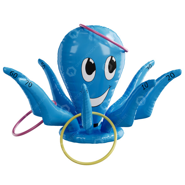 Zabawka Inflatable Smiling Octopus Ring Toss Game model 3D