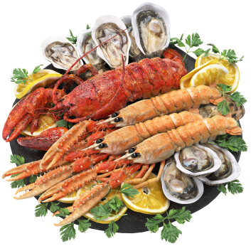 Seafood Platter  Langoustine, Lobster and Oyster 3D model