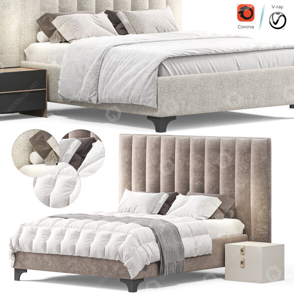 Кровать и тумбочки Eichholtz Headboard Ditmar 3D модель
