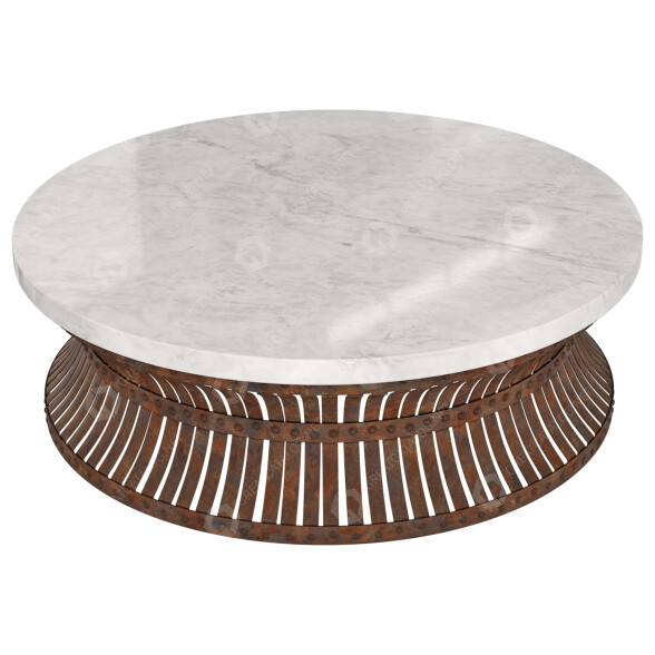 Stolik kawowy White Marble & Iron Hourglass by MIX model 3D