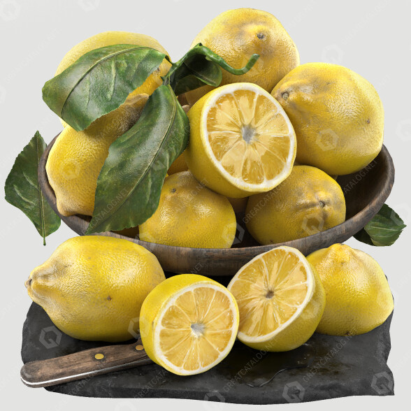 Fruits Bowl of Lemons modèle 3D
