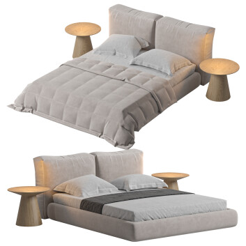 Ліжко та тумбочки Casaspace Amos Boucle
