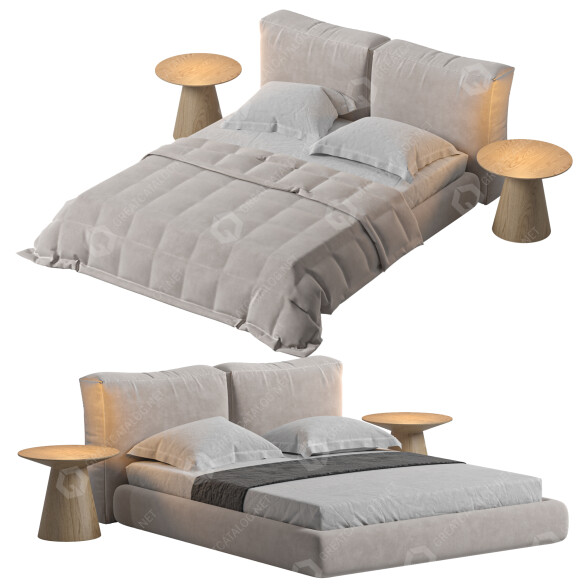 Ліжко та тумбочки Casaspace Amos Boucle 3D модель