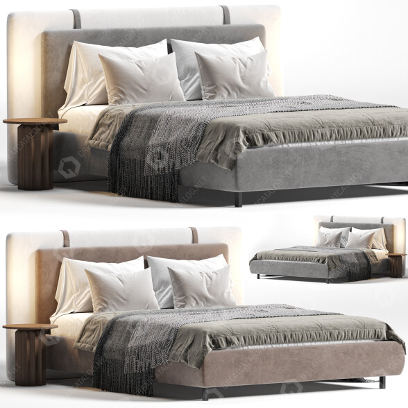 Bed and Bedside Tables Rove Concepts Abigail 3D model