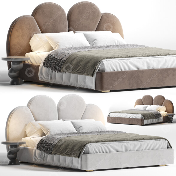 Cama y mesitas de noche Casaspace Danon Modelo 3D