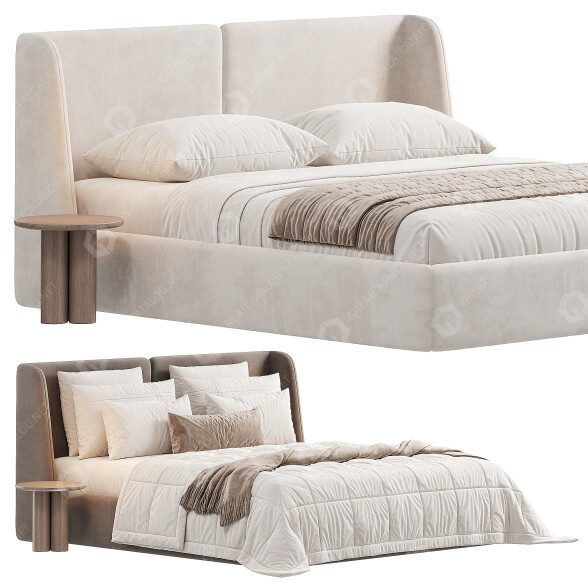 Ліжко та тумбочки La Redoute Jolien 3D модель