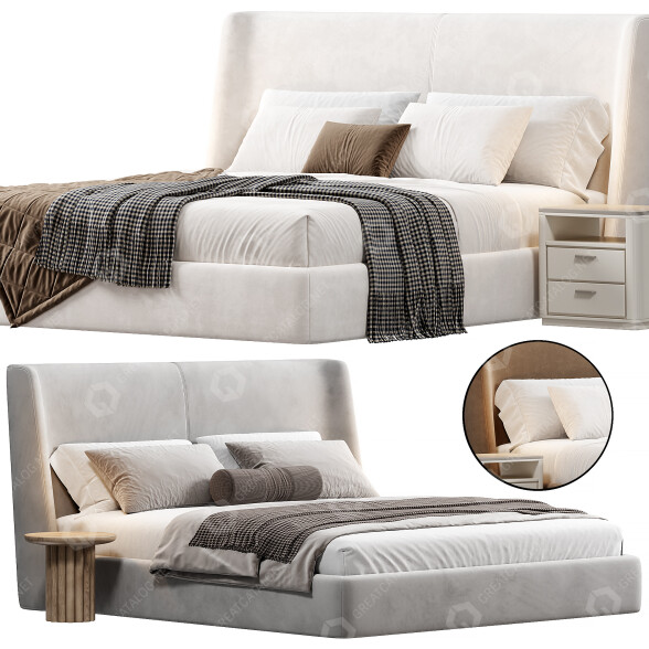 Cama y mesitas de noche Domkapa Echo Modelo 3D