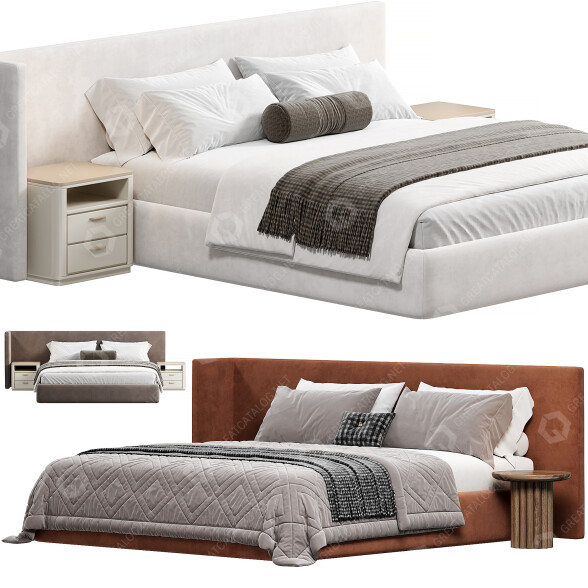 Bed and Bedside Tables The High Wall Elixir 3D model